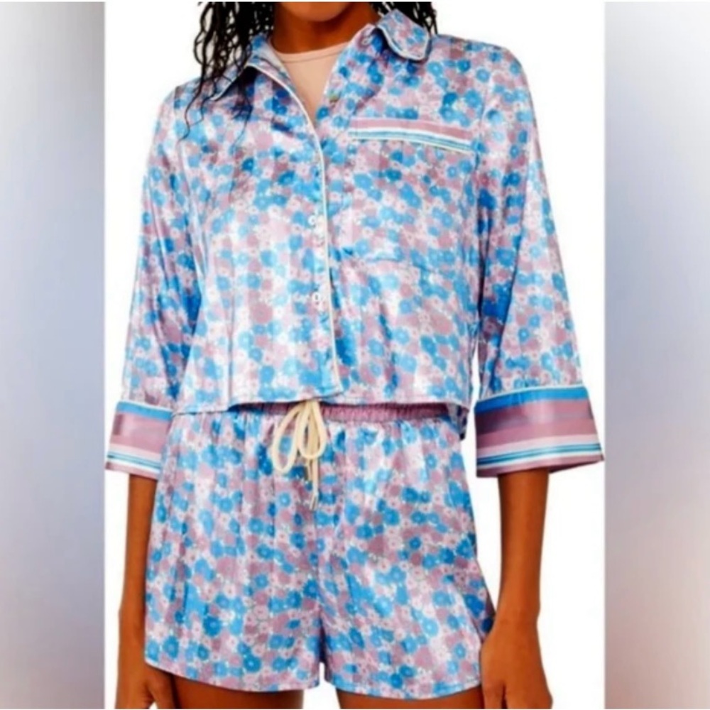 Free People Pillow Talk PJ Set in Cool Lavender
